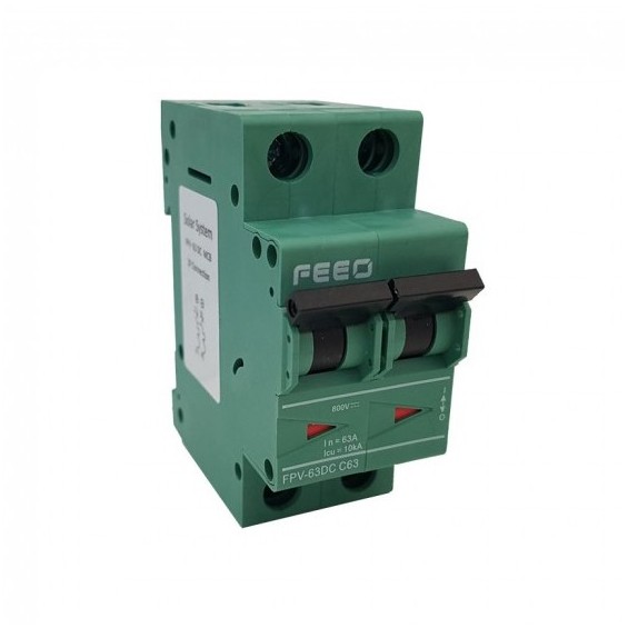 Interruttore bipolare automatico magnetotermico 63A per DC 550VDC