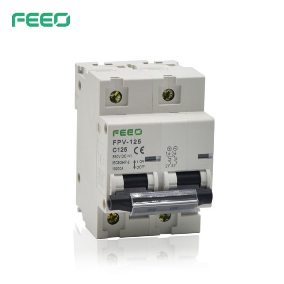 Interruttore bipolare automatico magnetotermico 100A per DC 550VDC