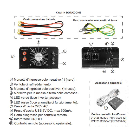 3000W/12V Inverter onda pura Alca Power