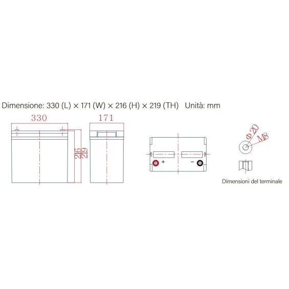 Batteria 100Ah 12V GEL Ultimatron Deep Cycle