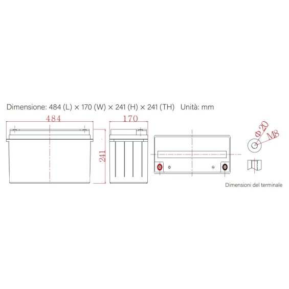 Batteria 100Ah 12V GEL Ultimatron Deep Cycle