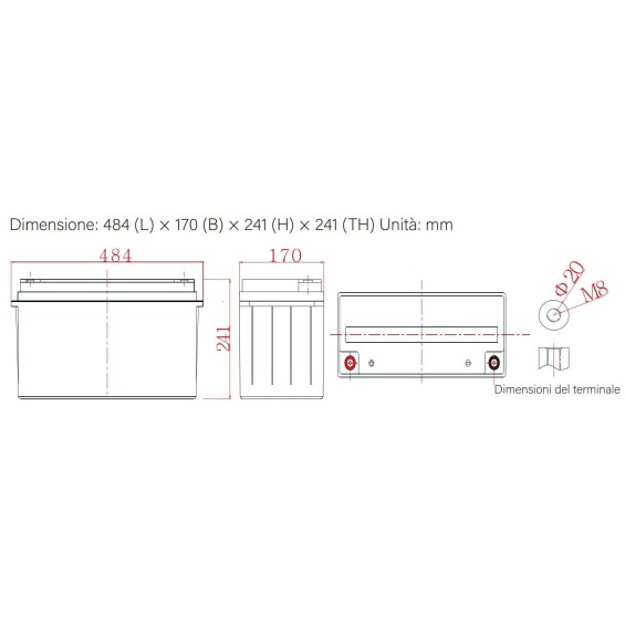 Batteria 100Ah 12V Ultimatron Deep Cycle