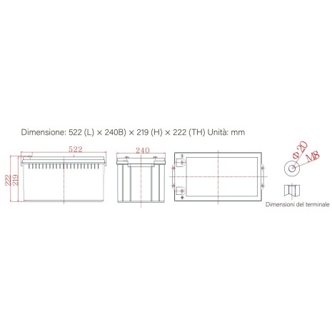 Batteria 100Ah 12V Ultimatron Deep Cycle
