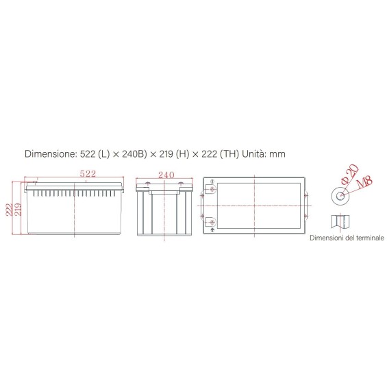 Batteria 100Ah 12V Ultimatron Deep Cycle