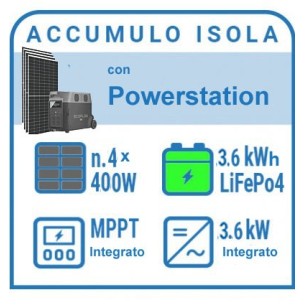 Kit a isola 3,6kWh con accumulo al litio