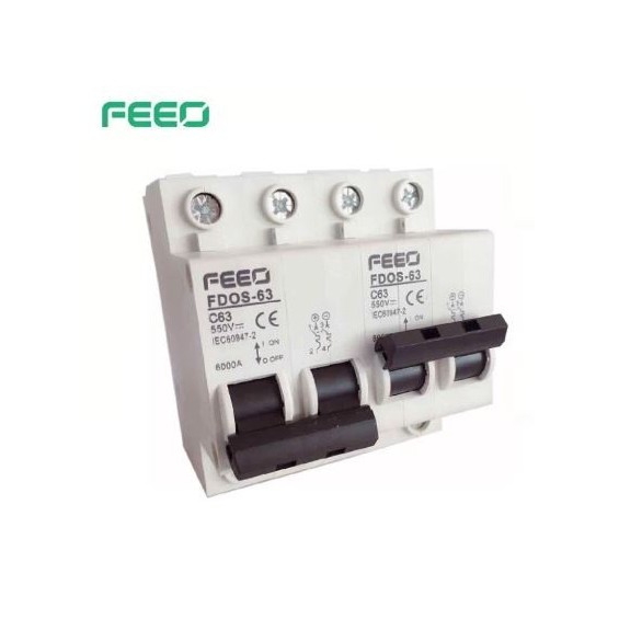 Commutatore bipolare con interblocco a comando manuale 230V - 63A AC/DC