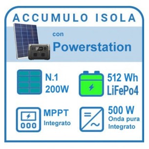 Kit integrato a isola con accumulo Litio - River 2