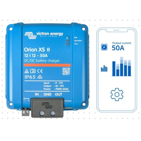 DC-DC Victron  Smart ORION XS 12/12 - 50A - booster per batterie servizi