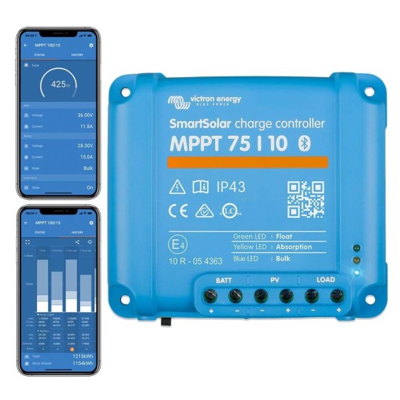 Regolatore di carica  MPPT 10A-12/24V Victron  75/10 SmartSolar