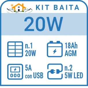 Kit solare per impianti fotovoltaici a isola