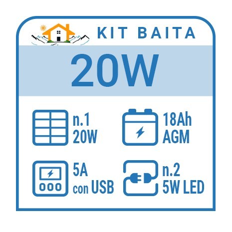 Kit solare per impianti fotovoltaici a isola