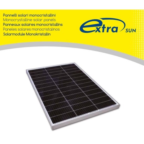 150W Pannello Fotovoltaico Monocristallino 12V con supporto integrato e 5m di cavo bipolare guainato