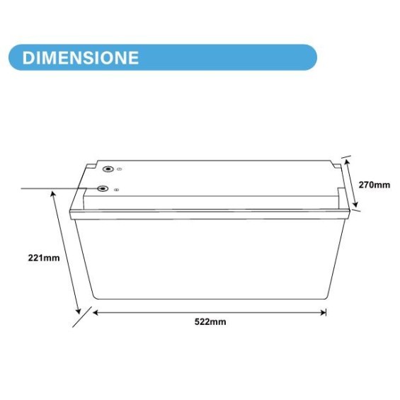 Dimensioni Batteria Litio 200Ah 24V Ultimatron