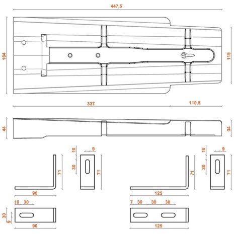 Kit montaggio su coppo 3 pannelli da 50W a 500W fotovoltaico