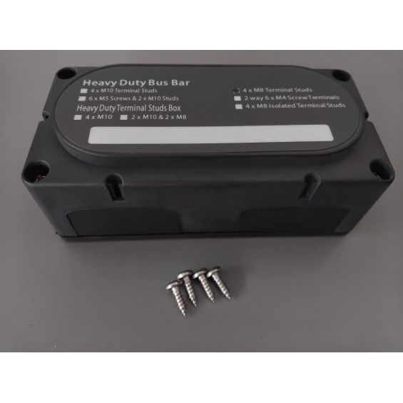 Sbarra di distribuzione 300A - 4xM8 colore nero