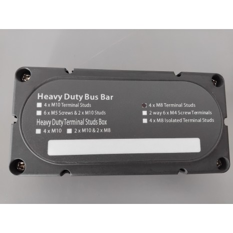 Sbarra di distribuzione 300A - 4xM8 colore nero