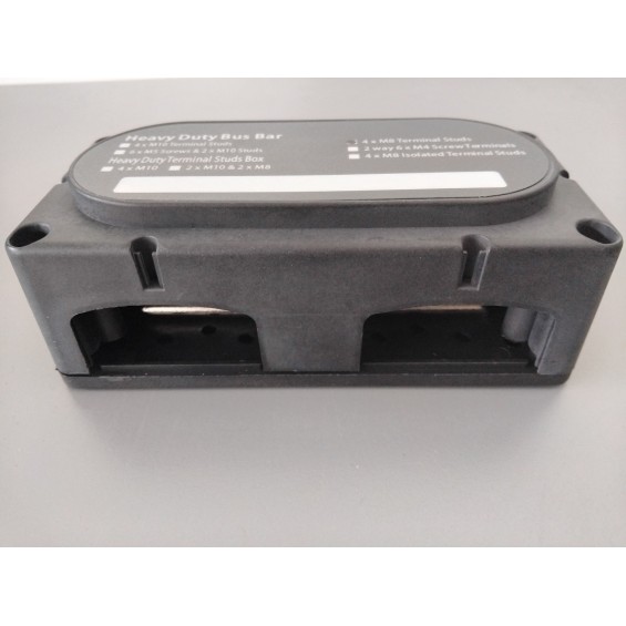 Sbarra di distribuzione 300A - 4xM8 colore nero