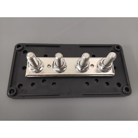 Sbarra di distribuzione 300A - 4xM8 colore nero