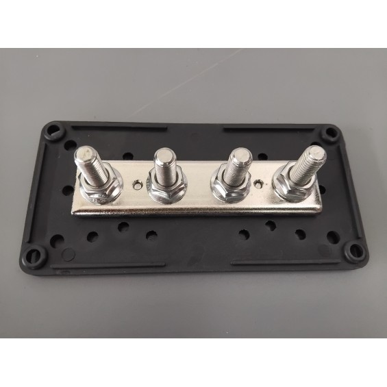 Sbarra di distribuzione 300A - 4xM8 colore nero