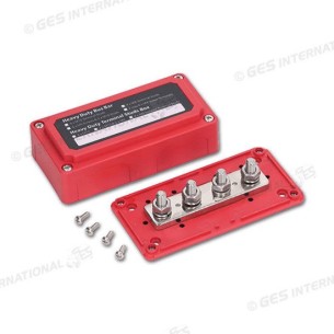 Sbarra di distribuzione 300A - 4xM8 colore rosso