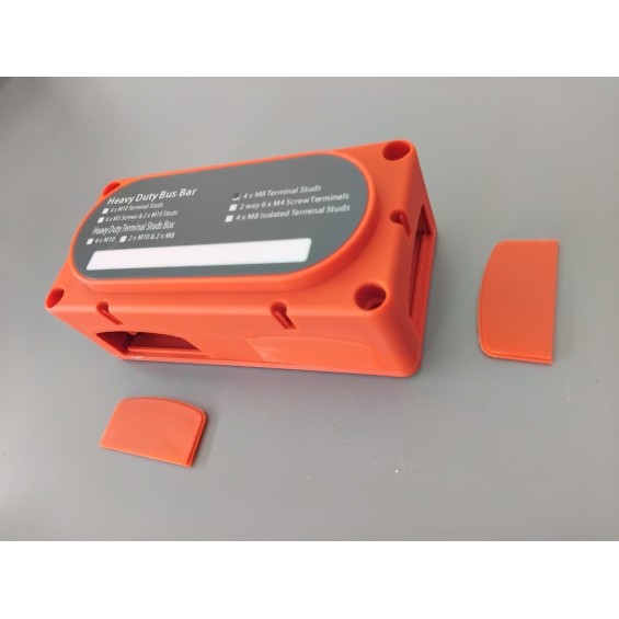 Sbarra di distribuzione 300A - 4xM8 colore rosso