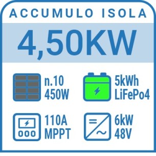 Kit fotovoltaico a isola 4,5kw