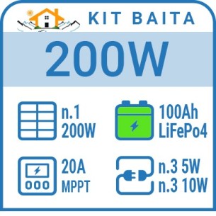 Kit solare baita 200W