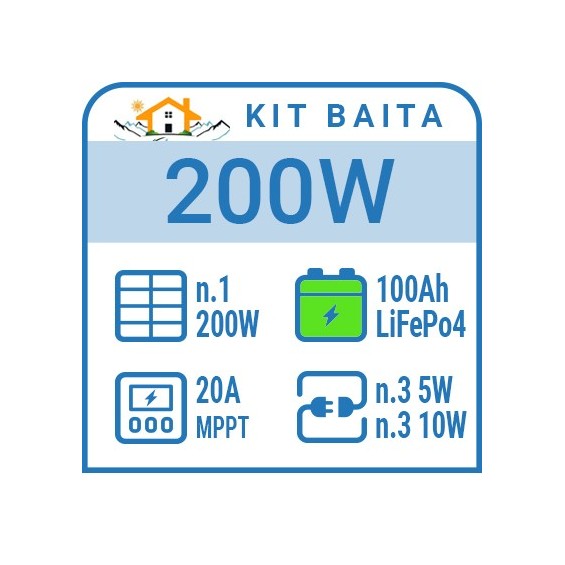 Kit solare baita 200W