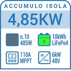Impianto fotovoltaico a isola 4,85kW