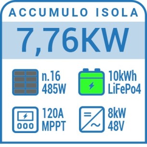 Impianto fotovoltaico a isola 7kW off grid