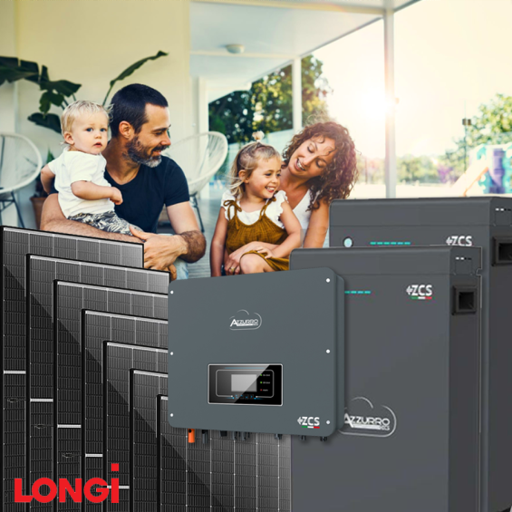 Impianto fotovoltaico 6kW con accumulo 10kWh ZCS e Longi