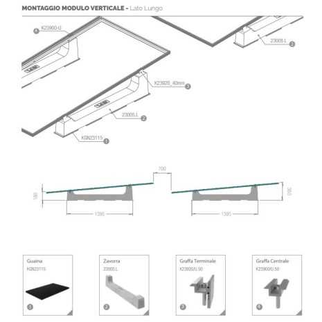Supporto zavorra Mono-XL 2 pannelli su tetto piano
