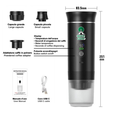 Macchina da caffè portatile a batteria