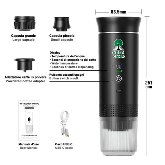 Macchina da caffè portatile a batteria