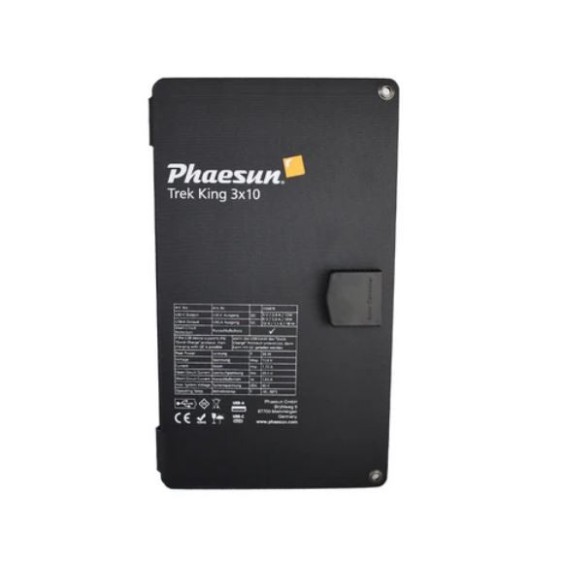 Kit Fotovoltaico Portatile Phaesun Trek King 3x10W – 30W pieghevole con USB-A e USB-C