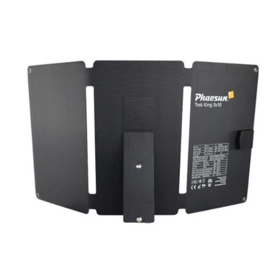Kit Fotovoltaico Portatile Phaesun Trek King 3x10W – 30W pieghevole con USB-A e USB-C