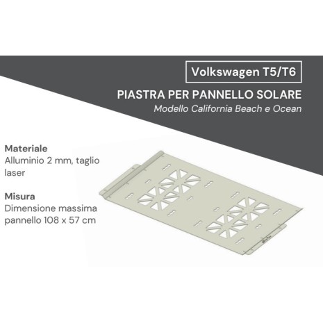 Piastra per pannello su tetto Vw T5/T6 California
