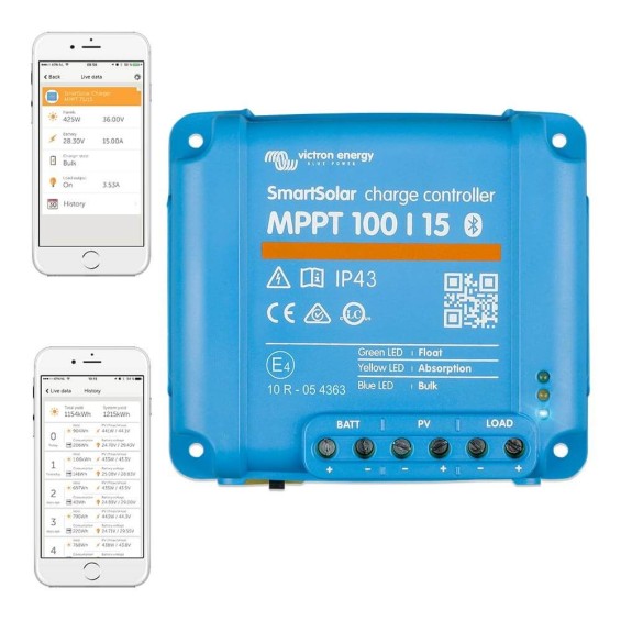 Regolatore di carica  MPPT 15A-12/24V Victron 100/15 SmartSolar