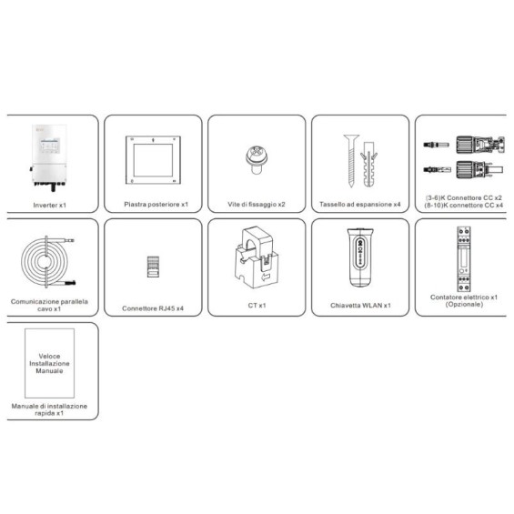 Inverter Ibrido monofase 8kW Solis S6-EH1P8K-L-PLUS |Certificato CEI-021