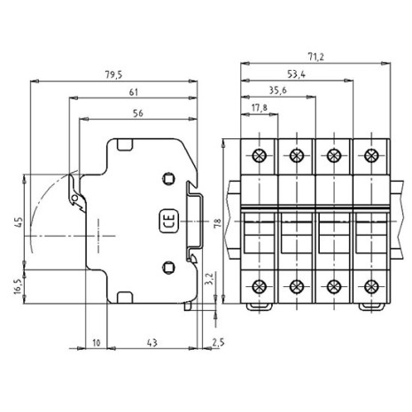 Portafusibile per fusibili 10x38