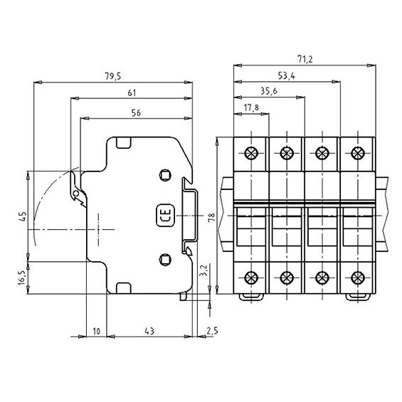 Portafusibile per fusibili 10x38