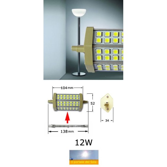 Lampadina led 12W regolabile R7S