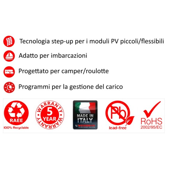 Regolatore di carica WMarine 10A MPPT Step Up