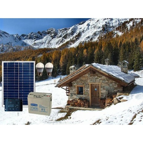 Kit baita solare 20W con batteria 18Ah