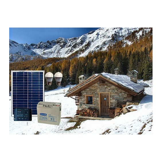 Kit baita solare 20W con batteria 18Ah